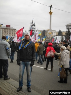 Валентин Выговский во время Евромайдана