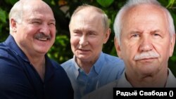 Аляксандар Лукашэнка, Уладзімір Пуцін, Валер Карбалевіч. Каляж. 