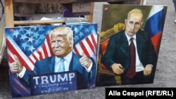 Портреты Дональда Трампа и Владимира Путина - продукция художника-любителя из молдавского города Бендеры