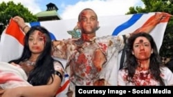 Акция у посольства Сирии в Москве в поддержку ассирийцев, захваченных боевиками "Исламского государства" 