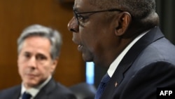 Голова Пентагону Ллойд Остін і держсекретар США Ентоні Блінкен під час слухань у Сенаті, 31 жовтня 2023 року