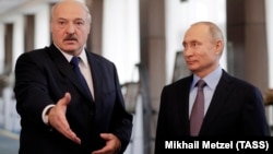 Аляксандар Лукашэнка і Ўладзімір Пуцін, архіўнае фота 2019 году