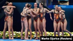 Українська команда у складі Анастасії Савчук, Марти Федіної, Ксенії Сидоренко, Марини та Влади Алексіївих, Катерини Резнік, Аліни Шинкаренко та Єлизавети Яхно