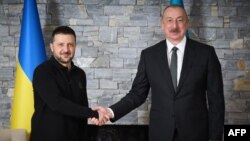 Ուկրաինայի և Ադրբեջանի նախագահներ Վլադիմիր Զելենսկի և Իլհամ Ալիև, Դավոս, 22-ը հունվարի, 2025թ.