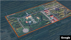 Астана қаласының іргесінде жасанды орман ішіне салынған Қазақстан президенті резиденциясының спутниктен түсірілген суреті. 10 маусым, 2025 жыл