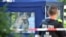 German police officers investigate the crime scene where Tornike Kavtarashvili was fatally shot in the head in Berlin in August 2019. 