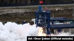 Түркиянын Айга учуруу долбооруна зарыл гибрид ракета кыймылдаткычы сыноодон өттү. 11.4.2021.