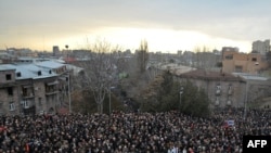 More than 10,000 opposition supporters rallied in the center of Yerevan on March 1.